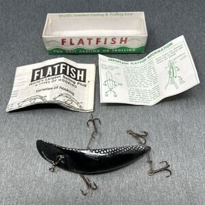 Vintage Helin Tackle Co. Flatfish M2 SS Scale Color Fishing Lure 4 Gang Hook